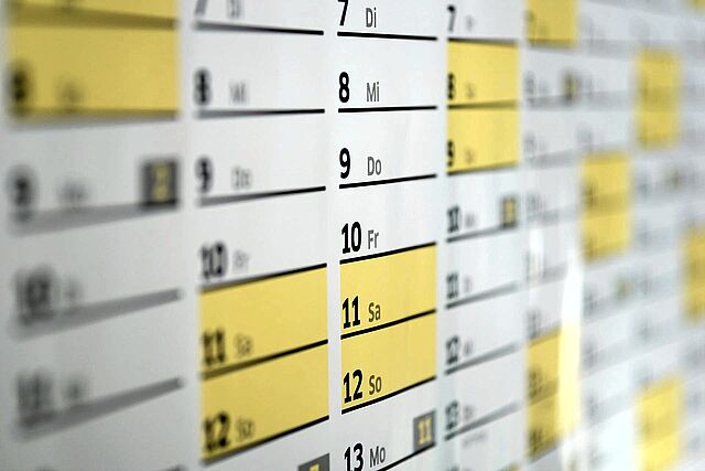 Terminkalender zur Kursübersicht